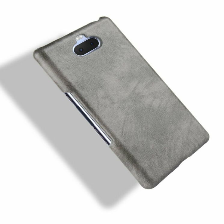 Защитный чехол Deexe Leather Back Cover для Sony Xperia 10 Plus - Grey: фото 4 из 8