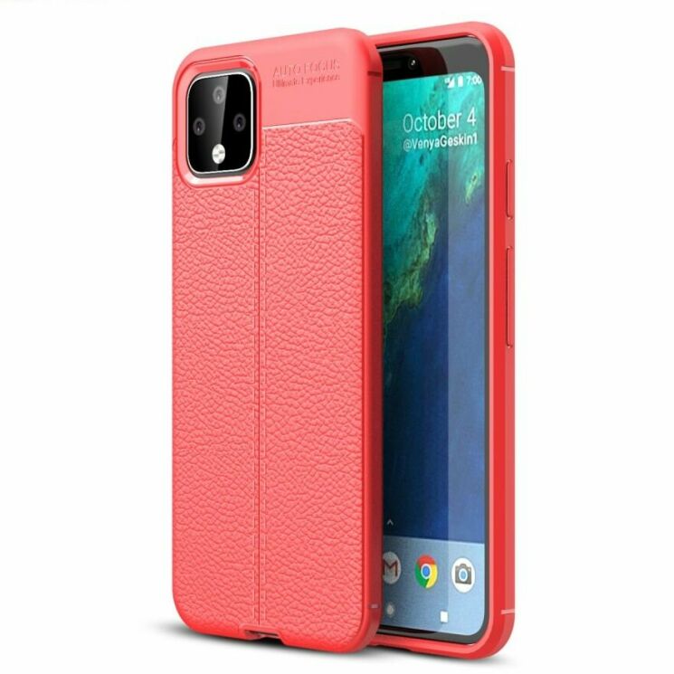 Защитный чехол Deexe Leather Cover для Google Pixel 4 - Red: фото 1 из 11