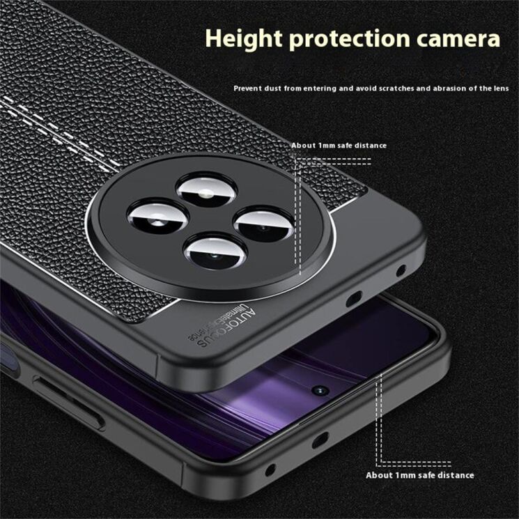 Защитный чехол Deexe Leather Cover для Realme 13 5G - Black: фото 8 из 12