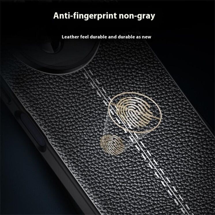 Защитный чехол Deexe Leather Cover для Realme 13 5G - Black: фото 9 из 12