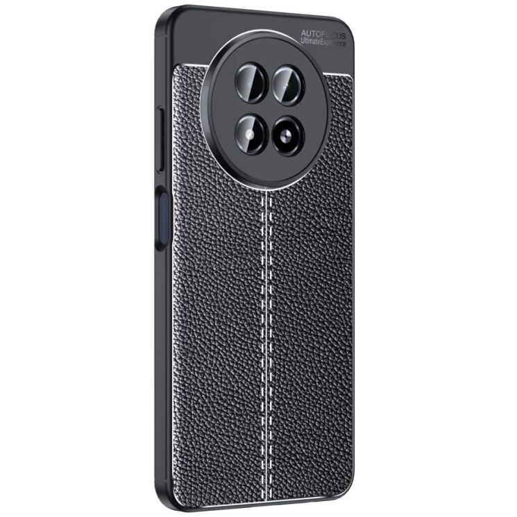 Защитный чехол Deexe Leather Cover для Realme 13 5G - Black: фото 1 из 12