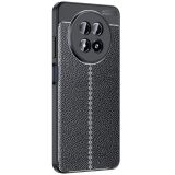 Защитный чехол Deexe Leather Cover для Realme 13 5G - Black: фото 1 из 12