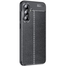 Защитный чехол Deexe Leather Cover для Samsung Galaxy A36 (A366) - Black: фото 1 из 7