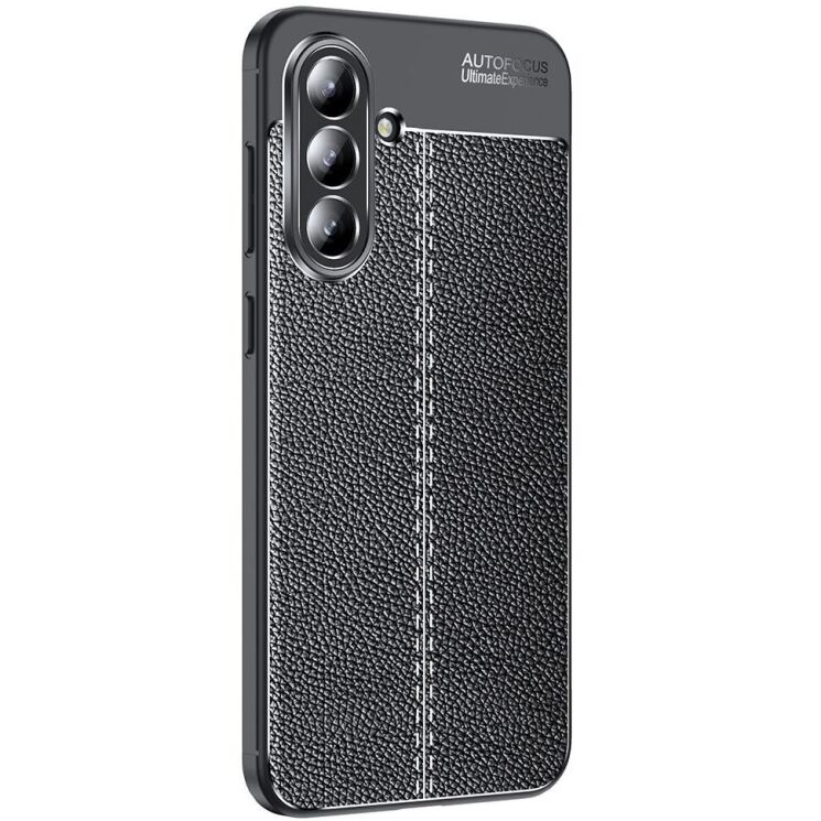 Защитный чехол Deexe Leather Cover для Samsung Galaxy A36 (A366) - Black: фото 1 из 7