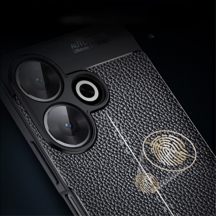 Защитный чехол Deexe Leather Cover для Xiaomi Redmi 13 - Black: фото 4 из 7