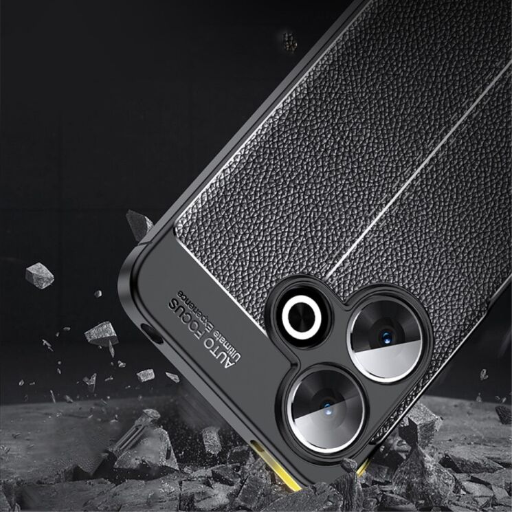 Защитный чехол Deexe Leather Cover для Xiaomi Redmi 13 - Black: фото 6 из 7