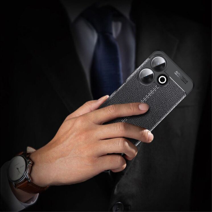 Защитный чехол Deexe Leather Cover для Xiaomi Redmi 13 - Black: фото 3 из 7