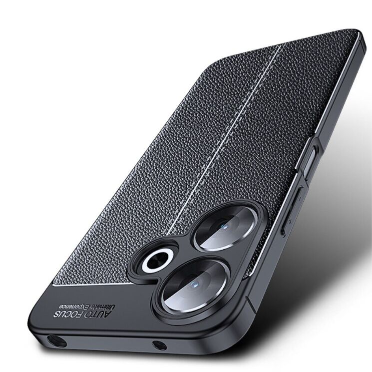Защитный чехол Deexe Leather Cover для Xiaomi Redmi 13 - Black: фото 2 из 7