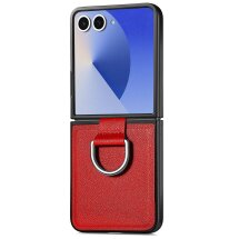 Защитный чехол Deexe Litchi Ring Case для Samsung Galaxy Flip 8 - Red: фото 1 из 11