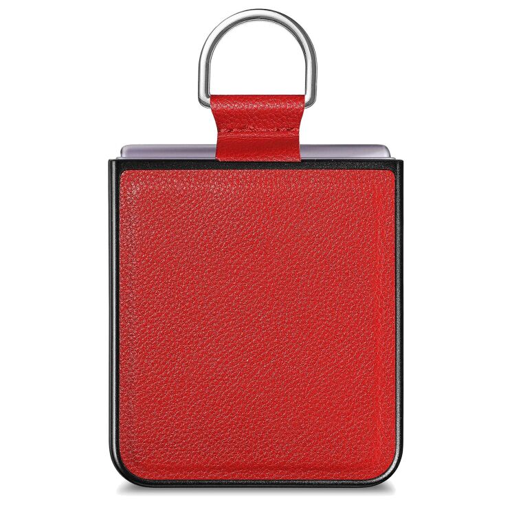 Защитный чехол Deexe Litchi Ring Case для Samsung Galaxy Flip 8 - Red: фото 3 из 11