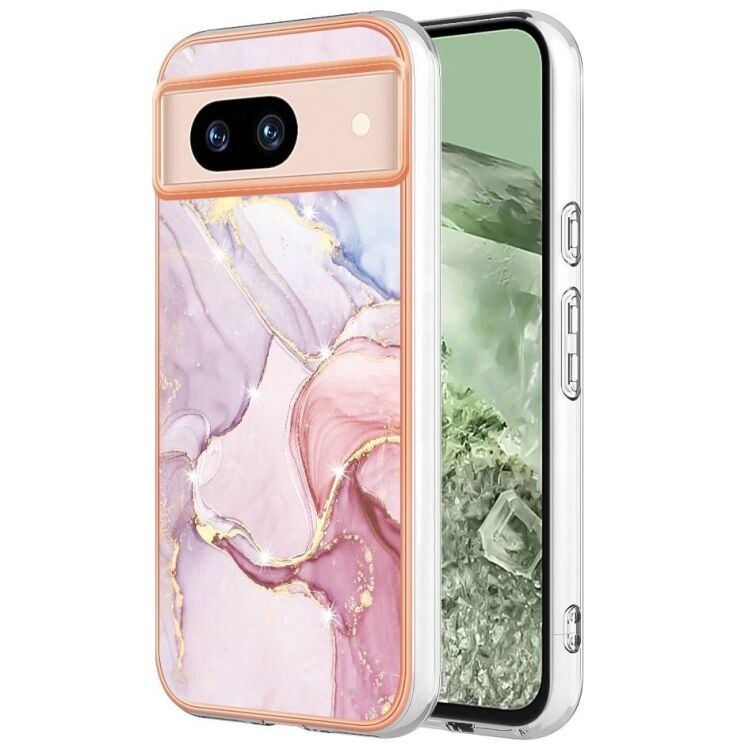 Защитный чехол Deexe Marble Style для Google Pixel 8A - Rose Gold: фото 1 из 6