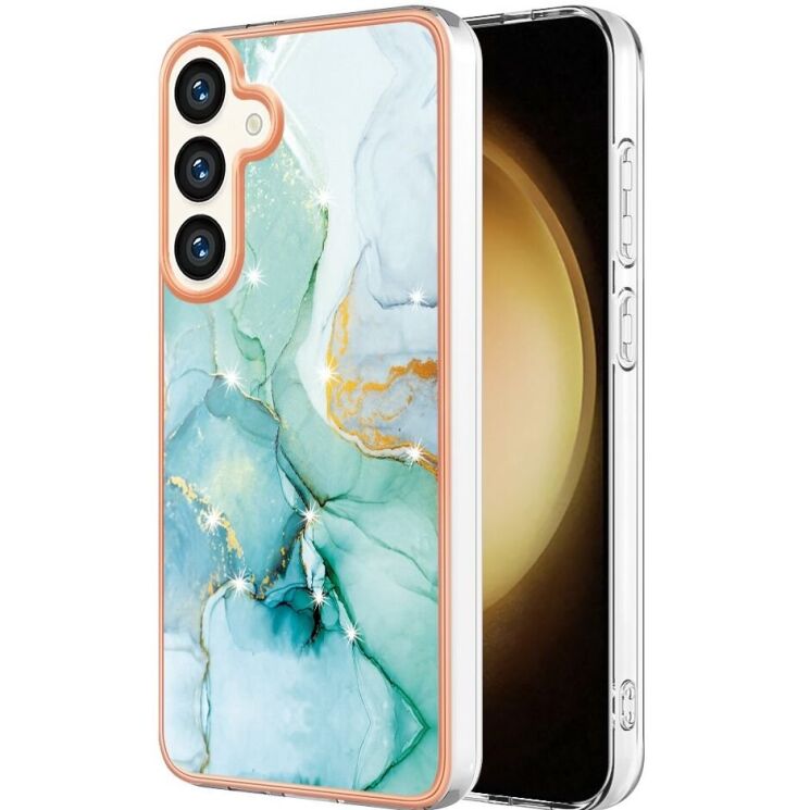 Защитный чехол Deexe Marble Style для Samsung Galaxy S24 Plus - Green: фото 1 из 6
