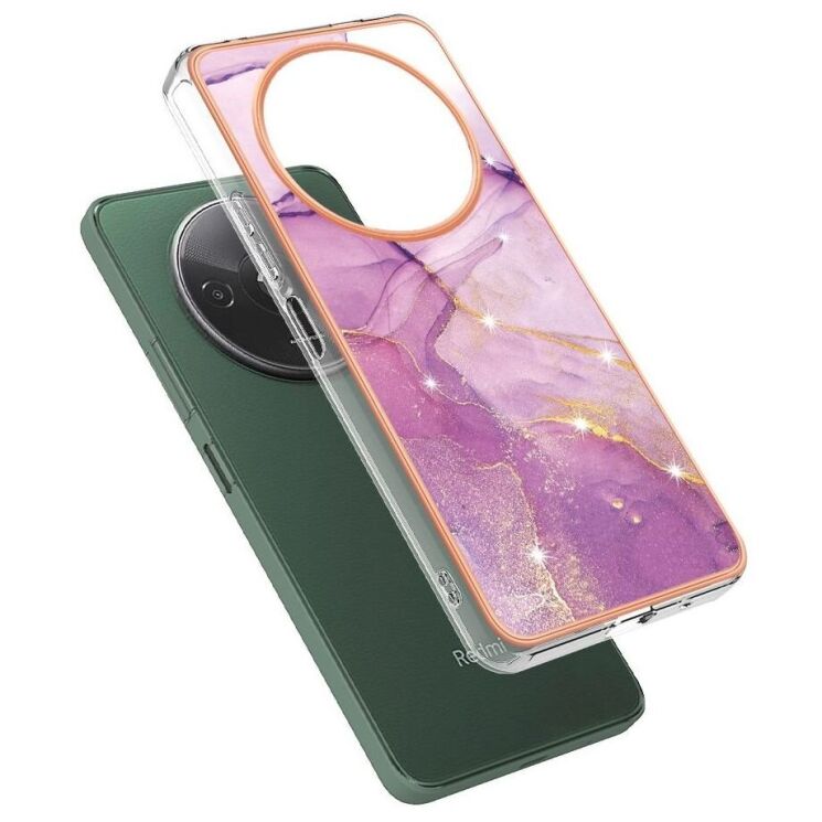 Защитный чехол Deexe Marble Style для Xiaomi Redmi A3 - Light Purple: фото 2 из 6