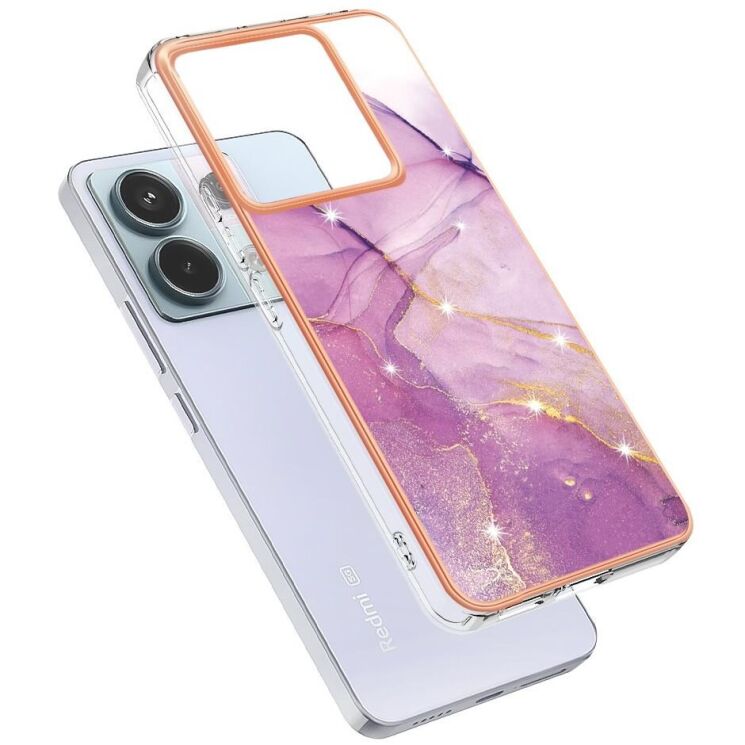 Защитный чехол Deexe Marble Style для Xiaomi Redmi Note 13 Pro 5G / Poco X6 - Light Purple: фото 2 из 6