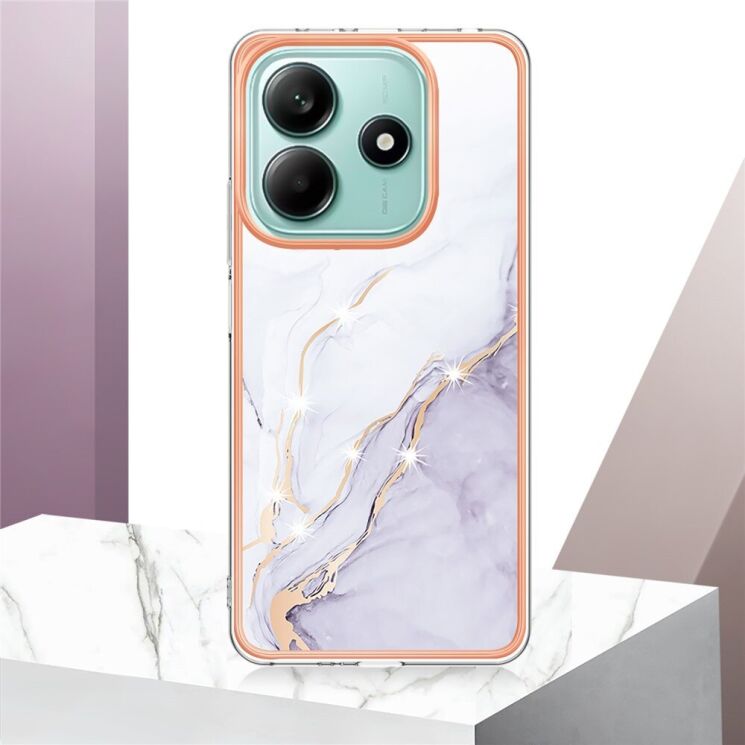Защитный чехол Deexe Marble Style для Xiaomi Redmi Note 14 5G - White: фото 3 из 6