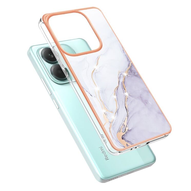 Защитный чехол Deexe Marble Style для Xiaomi Redmi Note 14 5G - White: фото 2 из 6
