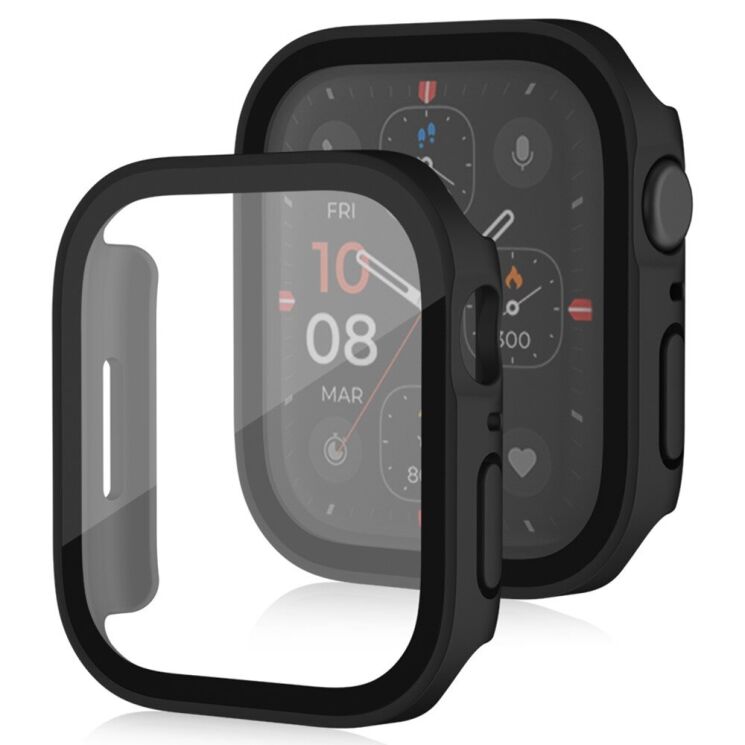 Захисний чохол Deexe Matte Fit для Apple Watch 45 mm (7 / 8 / 9 Series) - Black: фото 1 з 5