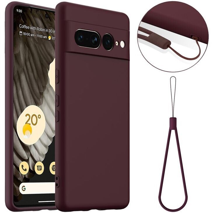 Захисний чохол Deexe Silicone Case with MagSafe для Google Pixel 7 Pro - Wine Red: фото 1 з 9