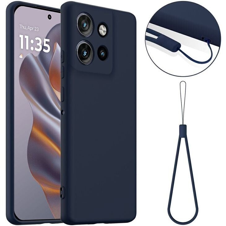 Защитный чехол Deexe Silicone Case with MagSafe для Motorola Edge 50 Neo - Dark Blue: фото 1 из 9