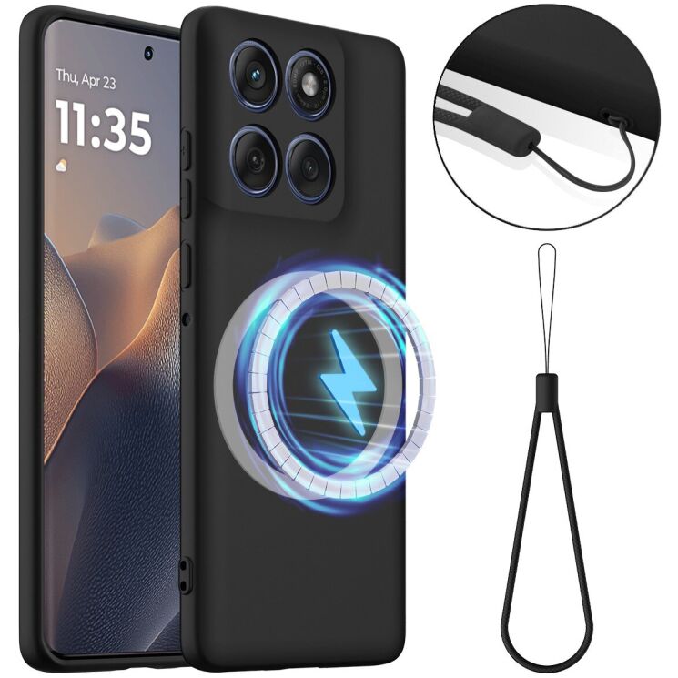 Защитный чехол Deexe Silicone Case with MagSafe для Motorola Edge 70 - Black: фото 1 из 8