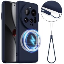 Защитный чехол Deexe Silicone Case with MagSafe для Xiaomi 15 Ultra - Dark Blue: фото 1 из 8