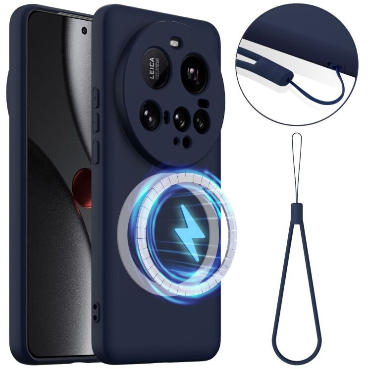 Защитный чехол Deexe Silicone Case with MagSafe для Xiaomi 15 Ultra - Dark Blue: фото 1 из 8