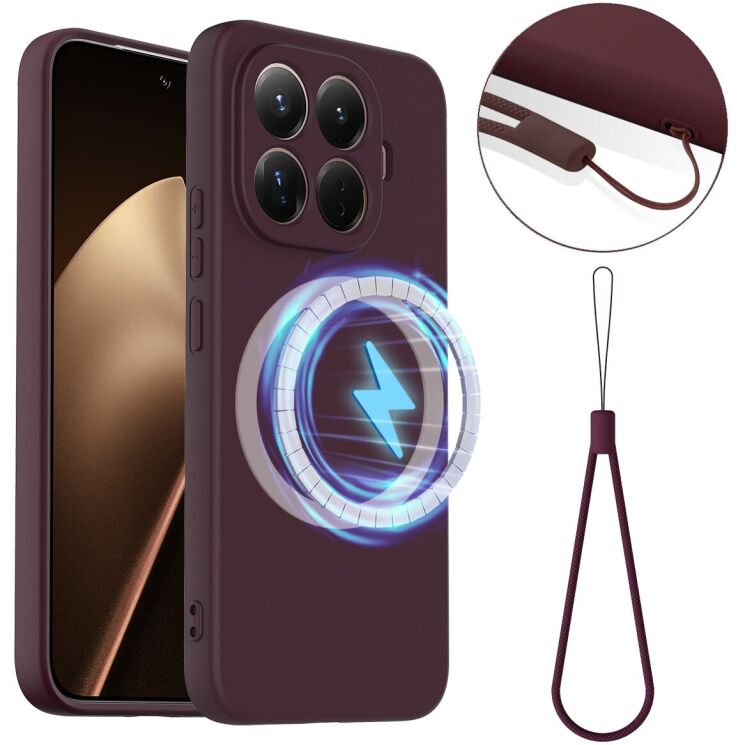 Захисний чохол Deexe Silicone Case with MagSafe для Xiaomi 17T Pro - Wine Red: фото 1 з 9