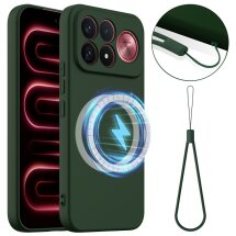 Защитный чехол Deexe Silicone Case with MagSafe для Xiaomi Poco F9 Ultra - Dark Green: фото 1 из 8