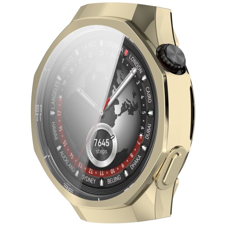 Защитный чехол Deexe Silicone Frame для Huawei Watch GT 5 Pro (46mm) - Gold: фото 5 из 7