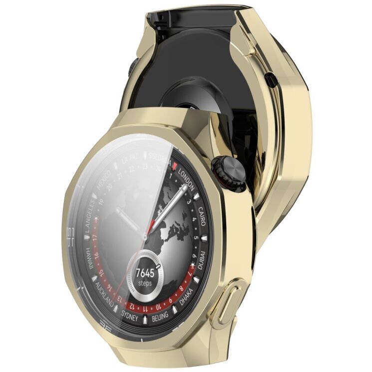 Защитный чехол Deexe Silicone Frame для Huawei Watch GT 5 Pro (46mm) - Gold: фото 6 из 7