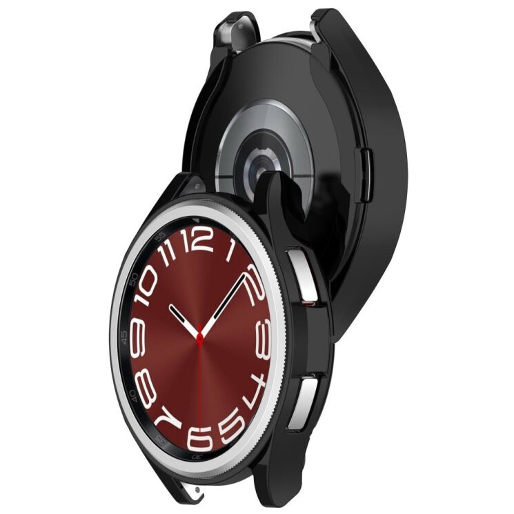 Захисний чохол Deexe Silicone Frame для Samsung Galaxy Watch 6 Classic (47mm) - Black: фото 5 з 8