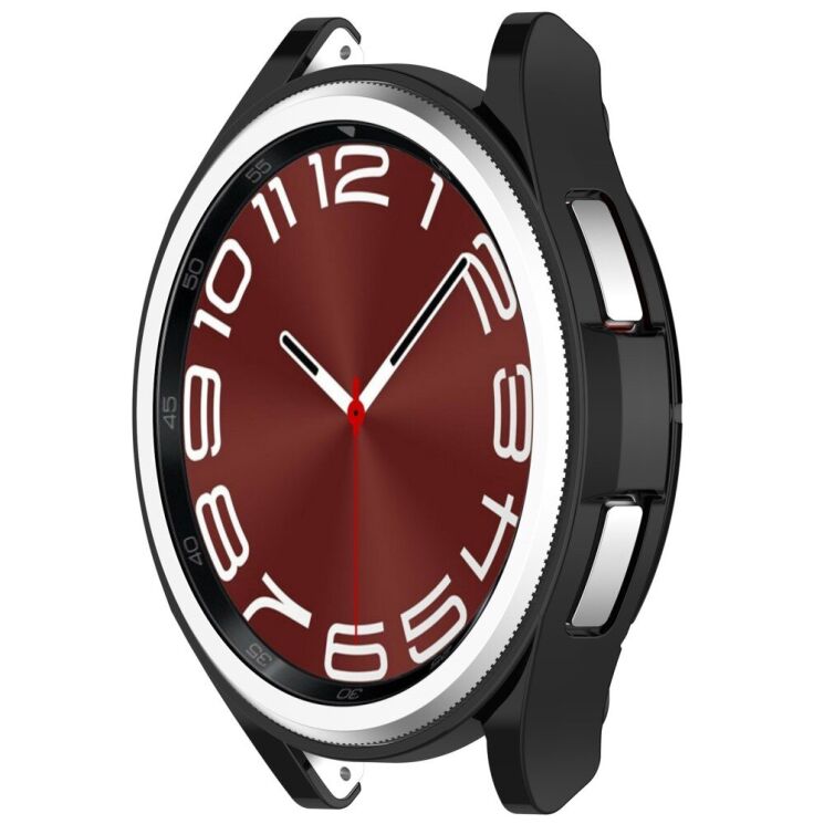 Захисний чохол Deexe Silicone Frame для Samsung Galaxy Watch 6 Classic (47mm) - Black: фото 4 з 8
