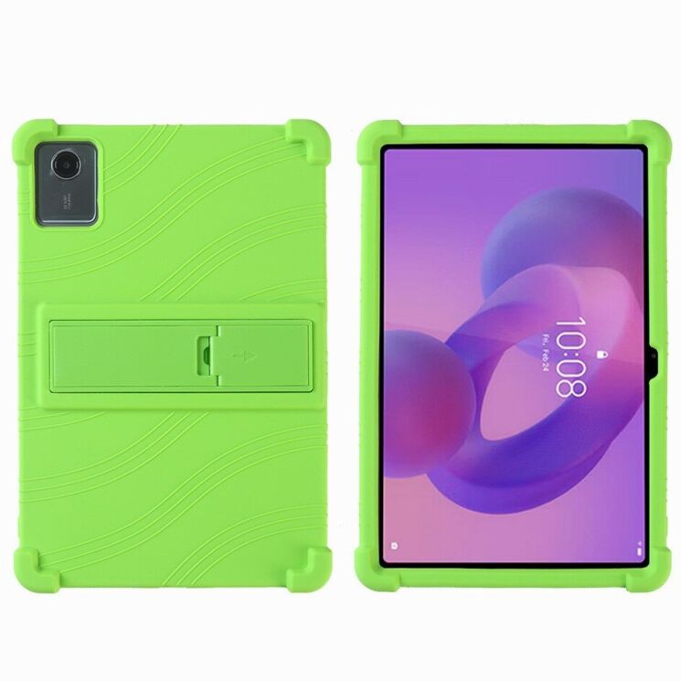 Захисний чохол Deexe Silicone Kickstand для Lenovo Tab K11 Gen 2 / Idea Tab (TB336) - Green: фото 1 з 10