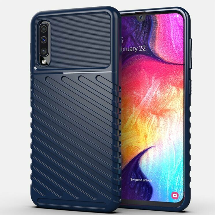 Защитный чехол Deexe Thunder Series для Samsung Galaxy A50 (A505) / A30s (A307) / A50s (A507) - Blue: фото 1 из 9