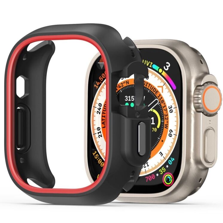 Защитный чехол Dux Ducis Bamo Series для Apple Watch Ultra / Ultra 2 (49mm) - Black / Red: фото 1 из 18