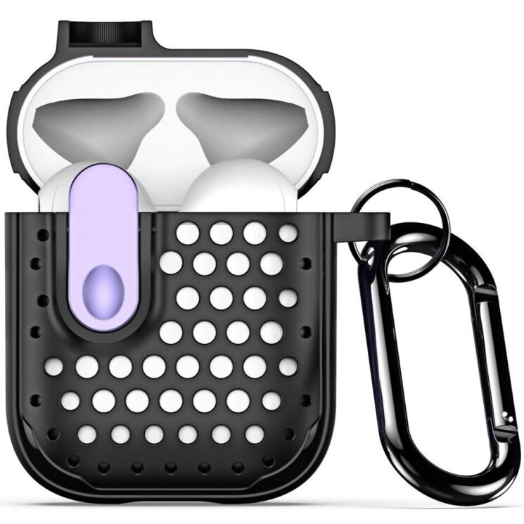 Защитный чехол DUX DUCIS PECM Series для Apple AirPods 1 / 2 - Black / Purple: фото 1 из 19