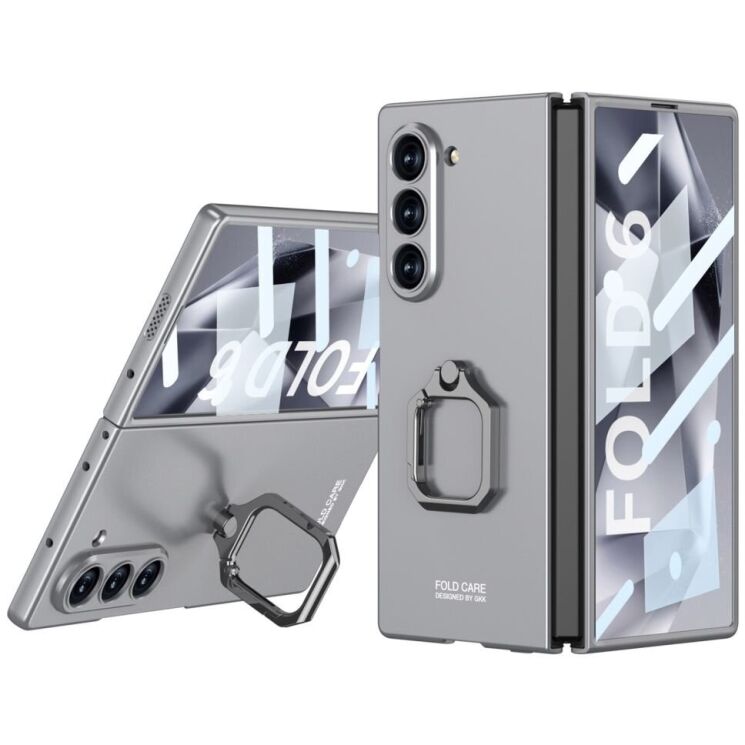 Защитный чехол GKK Ring Shell для Samsung Galaxy Fold 6 - Grey: фото 1 из 8