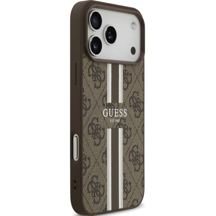 Защитный чехол Guess 4G Printed Stripes MagSafe для iPhone 17 Pro Max (GUHMP17XP4RPSW) - Brown: фото 4 из 9