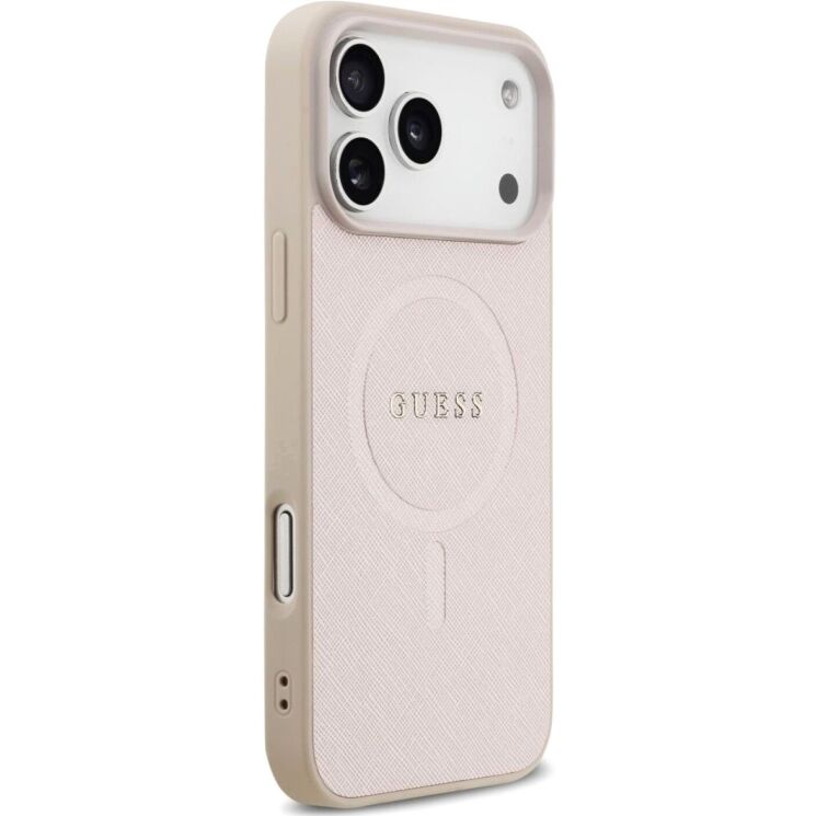 Захисний чохол Guess Saffiano Classic Logo MagSafe для iPhone 17 Pro Max (GUHMP17XPSAHMCP) - Pink: фото 4 з 9