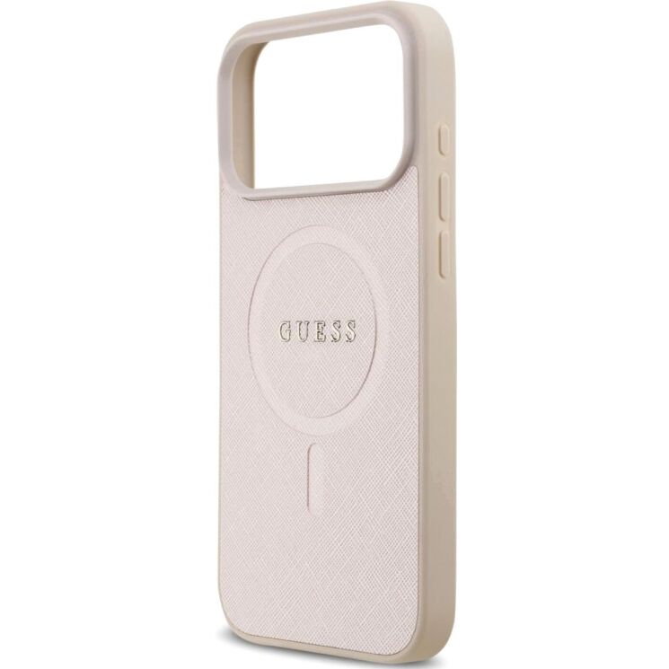 Захисний чохол Guess Saffiano Classic Logo MagSafe для iPhone 17 Pro Max (GUHMP17XPSAHMCP) - Pink: фото 6 з 9
