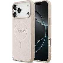 Защитный чехол Guess Saffiano Classic Logo MagSafe для iPhone 17 Pro Max (GUHMP17XPSAHMCP) - Pink: фото 1 из 9