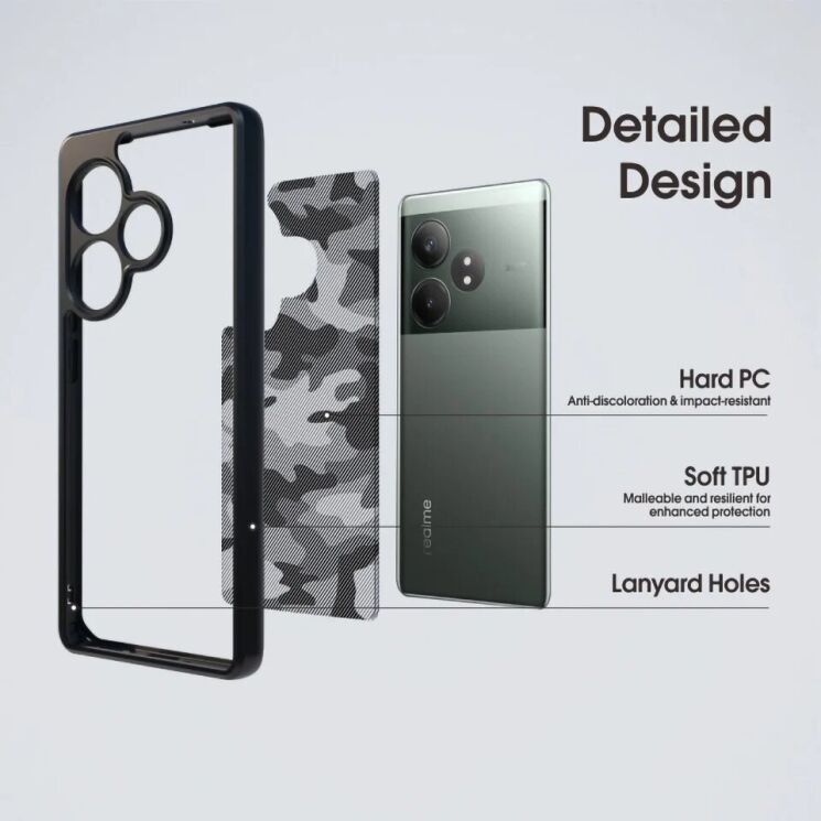 Защитный чехол IBMRS Military для Realme GT Neo 6 SE / GT 6T - Artistic Camouflage: фото 7 из 9