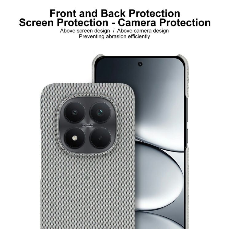Захисний чохол IMAK Fabric Case для Xiaomi Redmi Note 15 Pro 5G - Dark Grey: фото 6 з 8