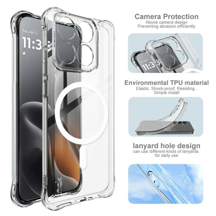 Защитный чехол IMAK Space Shield MagSafe для Motorola Edge 70 Fusion - Transparent: фото 8 из 10