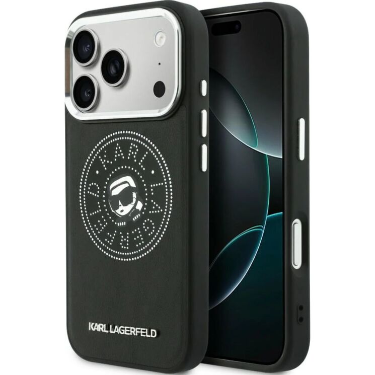 Защитный чехол Karl Lagerfeld Point & Karl Sketch MagSafe для iPhone 17 Pro (KLHMP17L6PCKPRK) - Black: фото 1 из 8