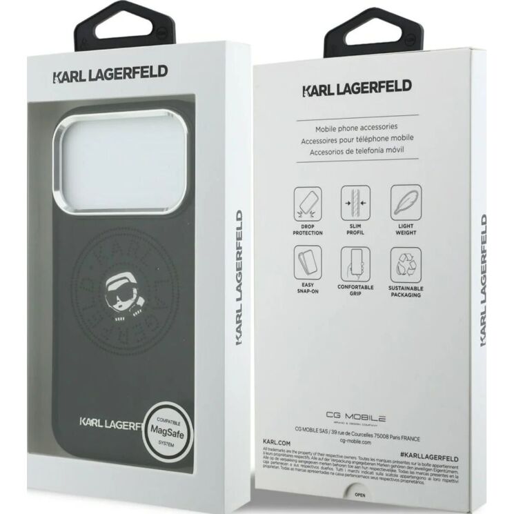 Защитный чехол Karl Lagerfeld Point & Karl Sketch MagSafe для iPhone 17 Pro (KLHMP17L6PCKPRK) - Black: фото 8 из 8