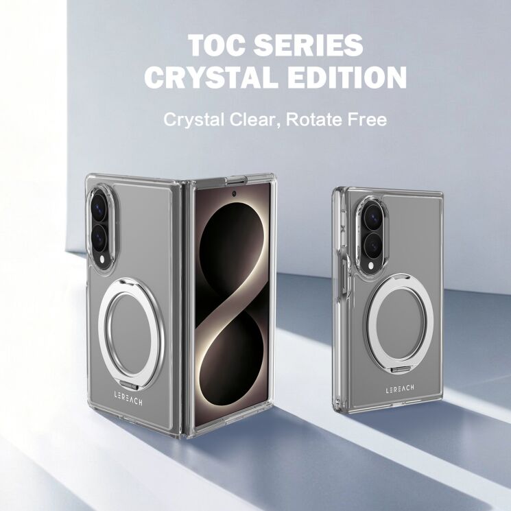 Защитный чехол LEREACH TOC Crystal MagStand для Samsung Galaxy Fold 8 - Transparent: фото 9 из 15
