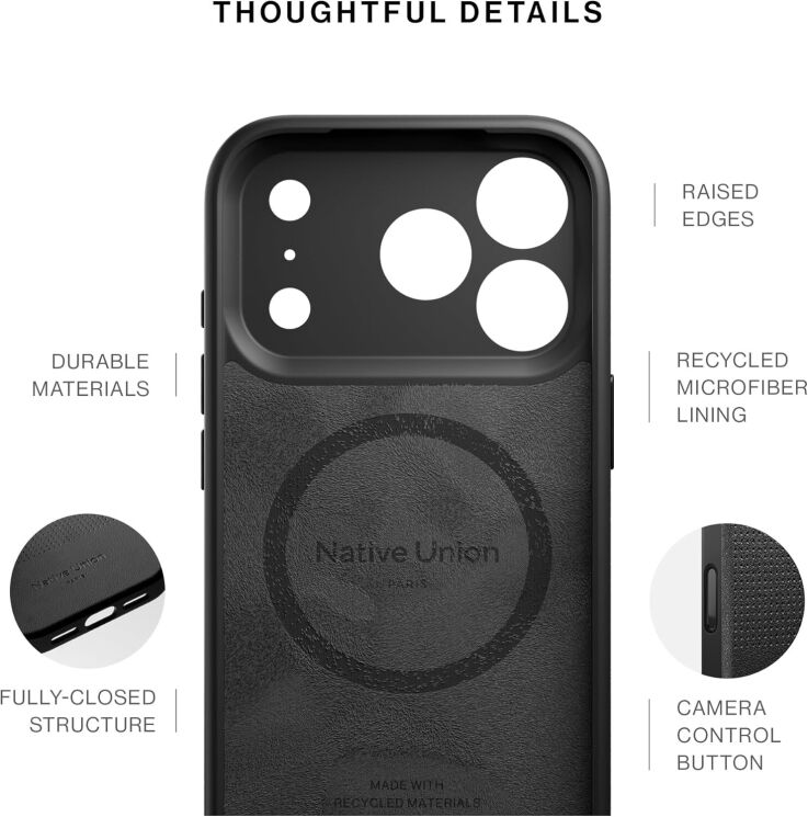 Защитный чехол Native Union Active для iPhone 17 Pro (ACTCSE-BLK-NP25P) - Black: фото 8 из 15