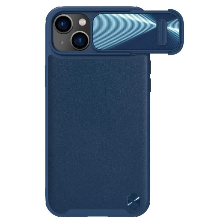 Защитный чехол NILLKIN CamShield Leather Case для Apple iPhone 14 - Blue: фото 1 из 15