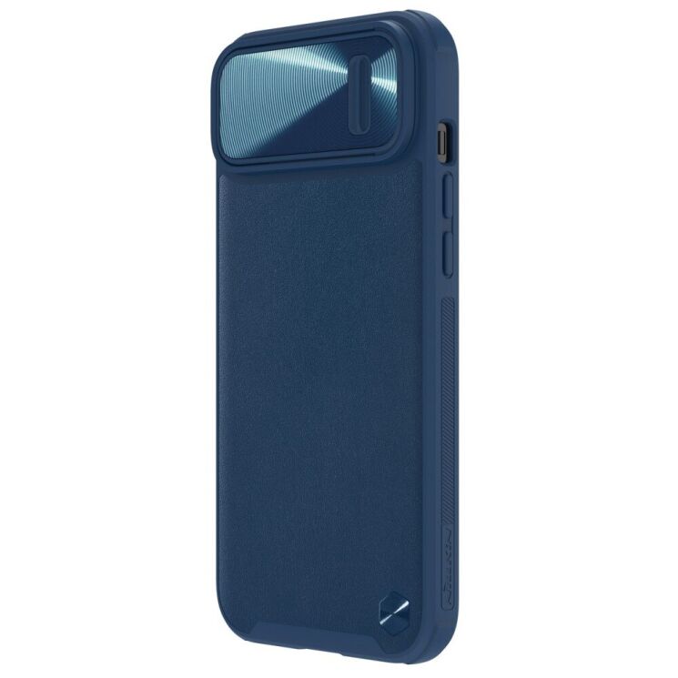 Защитный чехол NILLKIN CamShield Leather Case для Apple iPhone 14 - Blue: фото 3 из 15